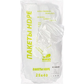 Пакет фасовочный ПНД 15 мкм био 25х40 см (250 штук в пласте)