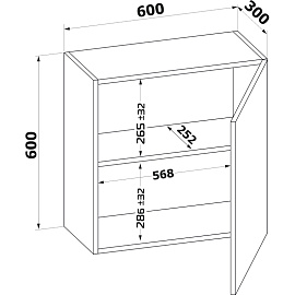 Шкаф настенный Сокол ПН-06 (белый, 600x300x600 мм)