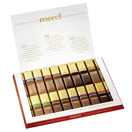 Конфеты шоколадные Merci ассорти 250 г фото Конфеты шоколадные Merci ассорти 250 г