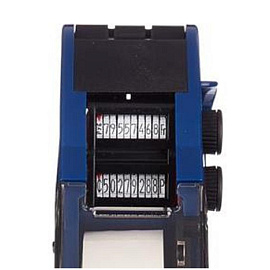 Этикет-пистолет двухстрочный МоТЕХ MX-2616 синий (2х10 символов, 26x16 мм волнистая и прямоугольная лента)