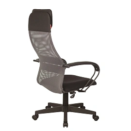 Кресло для руководителя Easy Chair 655 TTW серое/чёрное (искусственная кожа/сетка/ткань, пластик)