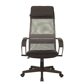 Кресло для руководителя Easy Chair 655 TTW серое/чёрное (искусственная кожа/сетка/ткань, пластик)