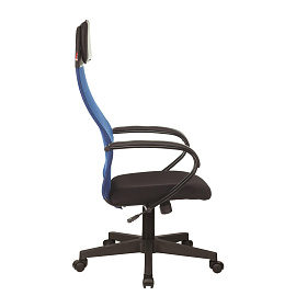 Кресло для руководителя Easy Chair 655 TTW синее/чёрное (искусственная кожа/сетка/ткань, пластик)