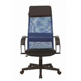 Кресло для руководителя Easy Chair 655 TTW синее/чёрное (искусственная кожа/сетка/ткань, пластик)