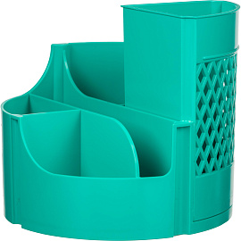Подставка-органайзер для канцелярских принадлежностей Attache Office 6 отделений бирюзовая 11x12x12 см вращающаяся