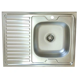 Мойка с сифоном (нержавеющая сталь, 800х600 мм)