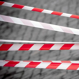 Лента оградительная красная/белая 50 мм х 250 м
