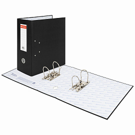 Папка-регистратор BRAUBERG с двумя арочными механизмами (до 800 листов), покрытие ПВХ, 125 мм, черная, 226053