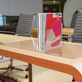 Лоток вертикальный для бумаг BRAUBERG "Delta", 240х90х240 мм, прозрачный, 237242 фото Лоток вертикальный для бумаг BRAUBERG "Delta", 240х90х240 мм, прозрачный, 237242