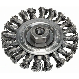 Щётка для УШМ Bosch дисковая 115 мм M14 витая стальная проволока (2609256512)