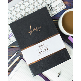 Ежедневник недатированный Attache искусственная кожа A5 136 листов чёрный (золотистый обрез)