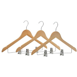 Вешалка-плечики Attache HH128 с клипсами натуральная
