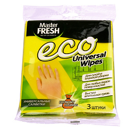 Салфетка хозяйственная Master Fresh вискоза 34x30 см 80 г/кв.м жёлтая