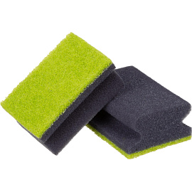 Губка для посуды Master FRESH Black поролон 9.6x7 см с абразивным слоем (2 штуки в упаковке)