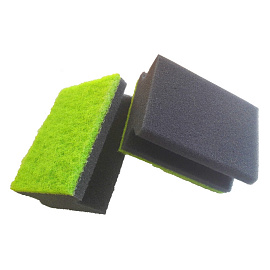 Губка для посуды Master FRESH Black поролон 9.6x7 см с абразивным слоем (2 штуки в упаковке)