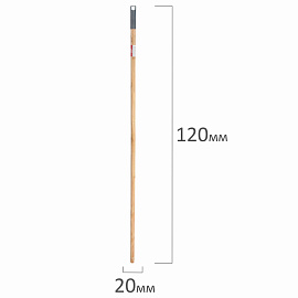 Черенок рукоятка для уборочного инвентаря 120 см, еврорезьба, деревянный (ЭВКАЛИПТ) лакированный, d=2,2 см, YORK, 91280