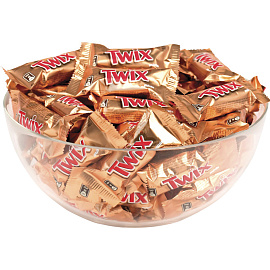 Шоколадные батончики Twix minis с карамелью и печеньем 1 кг