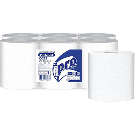 Полотенца бумажные рулонные PROtissue H1 2-слойные белые 6 рулонов по 150 метров (С222) фото Полотенца бумажные рулонные PROtissue H1 2-слойные белые 6 рулонов по 150 метров (С222)