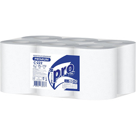 Полотенца бумажные рулонные PROtissue H1 2-слойные белые 6 рулонов по 150 метров (С222) фото Полотенца бумажные рулонные PROtissue H1 2-слойные белые 6 рулонов по 150 метров (С222)