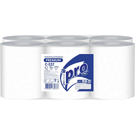 Полотенца бумажные рулонные PROtissue H1 2-слойные белые 6 рулонов по 150 метров (С222) фото Полотенца бумажные рулонные PROtissue H1 2-слойные белые 6 рулонов по 150 метров (С222)