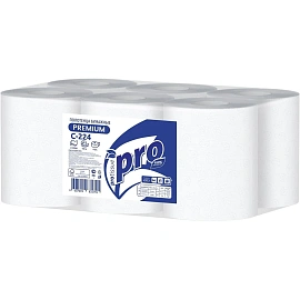 Полотенца бумажные рулонные с центральной вытяжкой PROtissue M4 2-слойные белые 6 рулонов по 150 метров (С224)