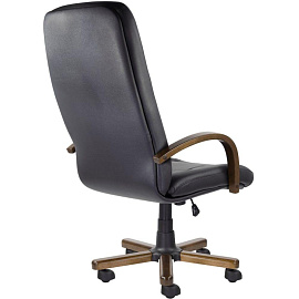 Кресло для руководителя Verona чёрное (натуральная кожа с компаньоном, металл)