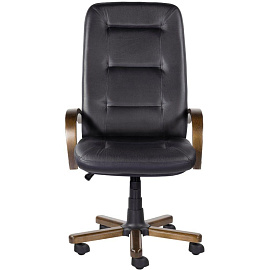 Кресло для руководителя Verona чёрное (натуральная кожа с компаньоном, металл)