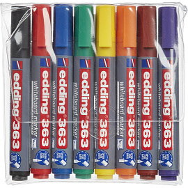 Набор маркеров для белых досок Edding 363 8 цветов (толщина линии 1-5 мм) скошенный наконечник
