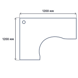 Стол угловой Арго левый (ясень шимо, 1200х1200х760 мм)