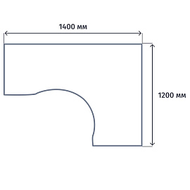 Стол угловой Арго правый (ясень шимо, 1400х1200х760 мм)