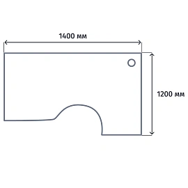 Стол угловой Арго А-204.60 левый (ясень шимо, 1400х1200х760 мм)