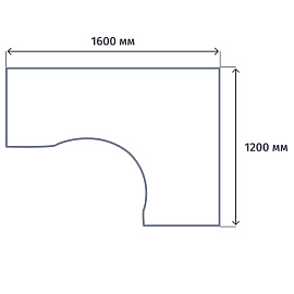 Стол угловой Арго А-206.60 правый (ясень шимо, 1600х1200х760 мм) фото Стол угловой Арго А-206.60 правый (ясень шимо, 1600х1200х760 мм)