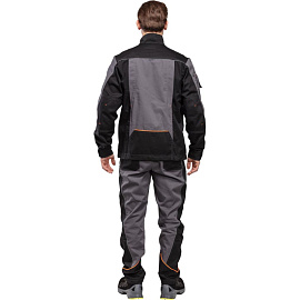 Куртка рабочая летняя мужская Nайтстар Алькор со светоотражающим кантом серая/черная (размер 44-46, рост 170-176)