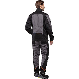 Куртка рабочая летняя мужская Nайтстар Алькор со светоотражающим кантом серая/черная (размер 44-46, рост 170-176)