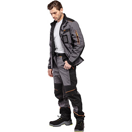 Куртка рабочая летняя мужская Nайтстар Алькор со светоотражающим кантом серая/черная (размер 44-46, рост 170-176)