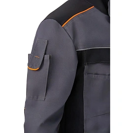 Куртка рабочая летняя мужская Nайтстар Алькор со светоотражающим кантом серая/черная (размер 44-46, рост 170-176)