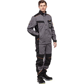 Куртка рабочая летняя мужская Nайтстар Алькор со светоотражающим кантом серая/черная (размер 48-50, рост 170-176)