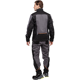 Куртка рабочая летняя мужская Nайтстар Алькор со светоотражающим кантом серая/черная (размер 48-50, рост 170-176)