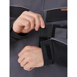 Куртка рабочая летняя мужская Nайтстар Алькор со светоотражающим кантом серая/черная (размер 48-50, рост 170-176)