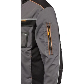 Куртка рабочая летняя мужская Nайтстар Алькор со светоотражающим кантом серая/черная (размер 48-50, рост 170-176)