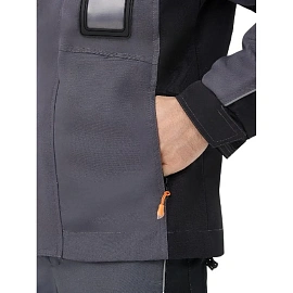 Куртка рабочая летняя мужская Nайтстар Алькор со светоотражающим кантом серая/черная (размер 60-62, рост 170-176)