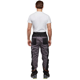 Брюки рабочие летние мужские Nайтстар Алькор со светоотражающим кантом серые/черные (размер 60-62, рост 170-176)