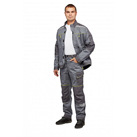 Куртка рабочая летняя мужская Nайтстар Проксима со светоотражающим кантом серая (размер 48-50, рост 182-188)