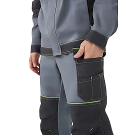 Брюки рабочие летние мужские Nайтстар Проксима со светоотражающим кантом серые (размер 44-46, рост 170-176)