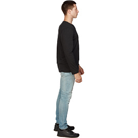 Футболка черная длинный рукав 100% хлопок (размер XL)