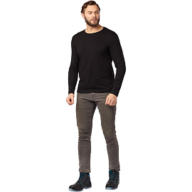 Футболка черная длинный рукав 100% хлопок (размер XXL)