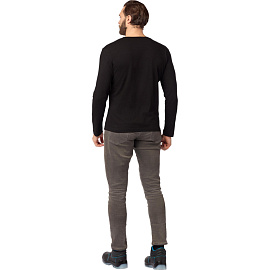 Футболка черная длинный рукав 100% хлопок (размер XXXL)