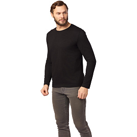 Футболка черная длинный рукав 100% хлопок (размер XXXL)