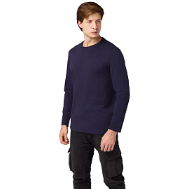 Футболка темно-синяя длинный рукав 100% хлопок (размер S)