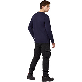 Футболка темно-синяя длинный рукав 100% хлопок (размер M)